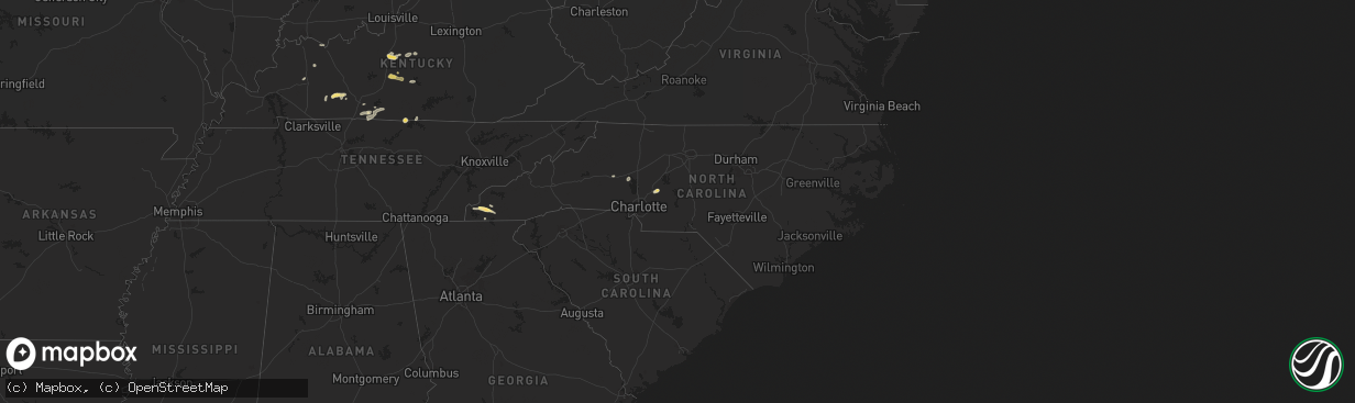 Hail map in North Carolina on May 23, 2024