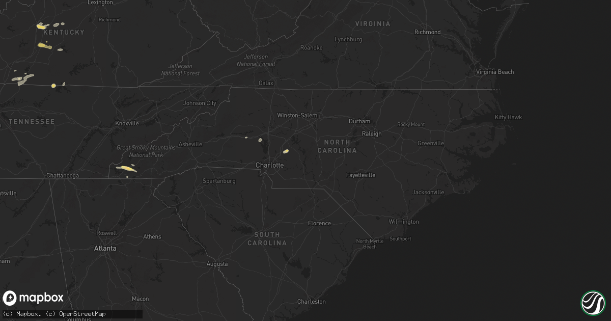 Hail map in North Carolina on May 23, 2024