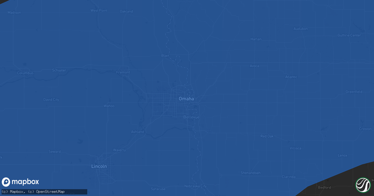 Hail map in Omaha, NE on May 23, 2024
