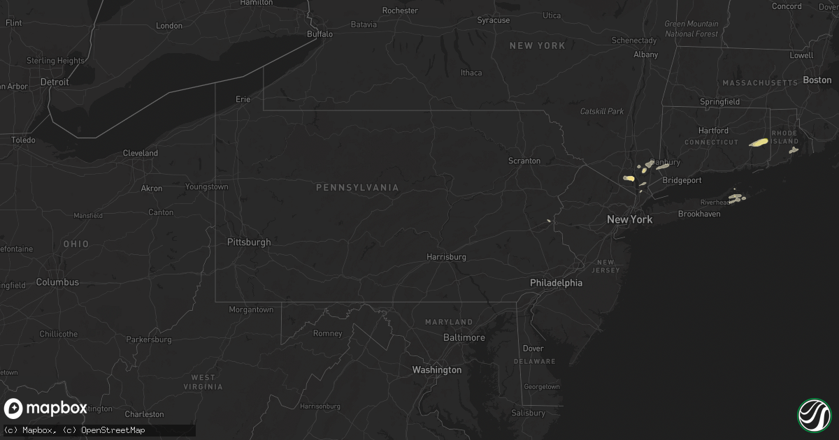 Hail map in Pennsylvania on May 23, 2024