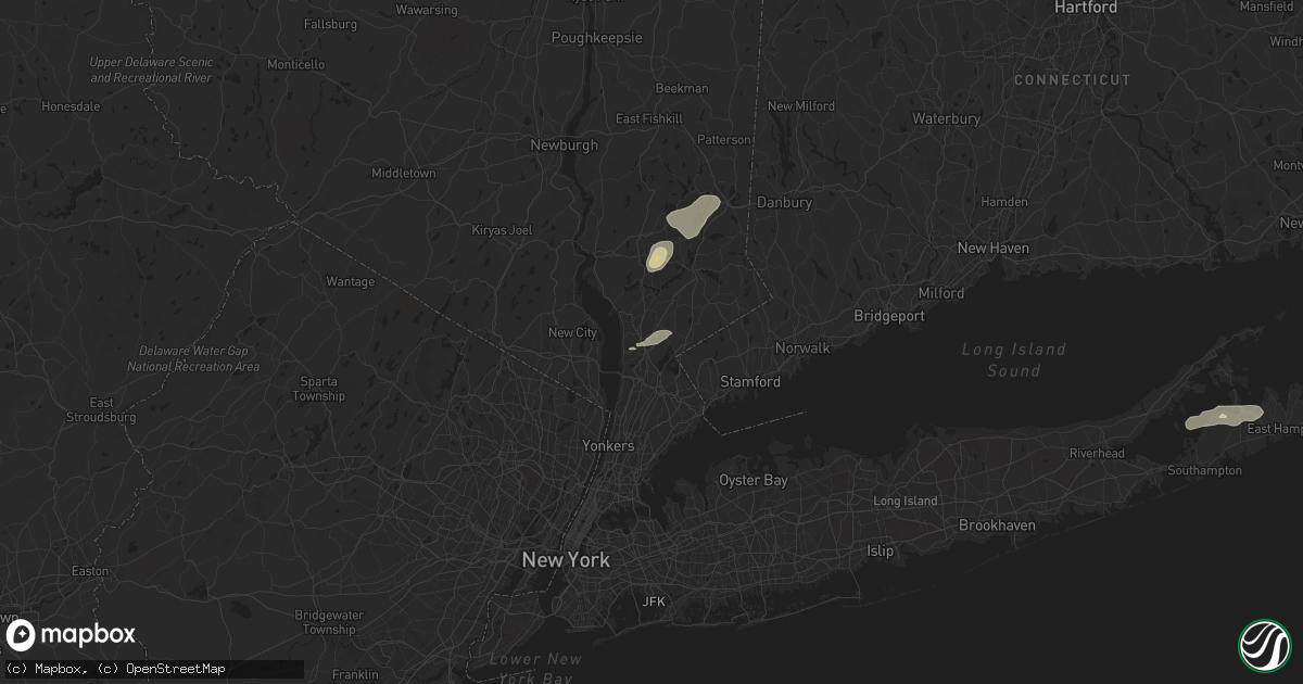 Hail map in Pleasantville, NY on May 23, 2024