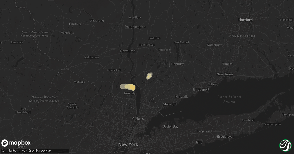 Hail map in Yorktown Heights, NY on May 23, 2024