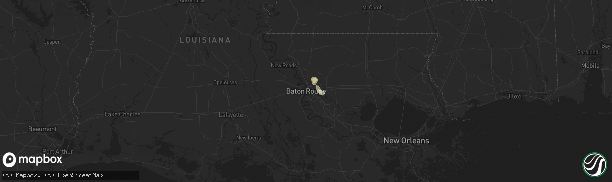 Hail map in Baton Rouge, LA on May 23, 2025