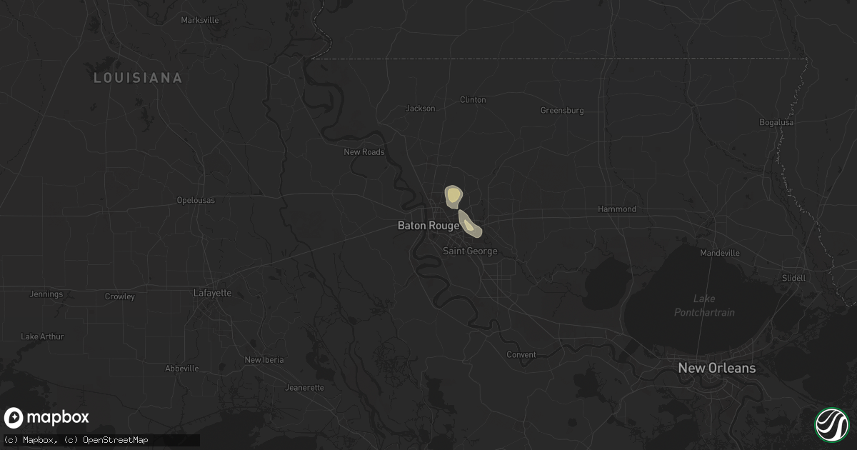 Hail map in Baton Rouge, LA on May 23, 2025