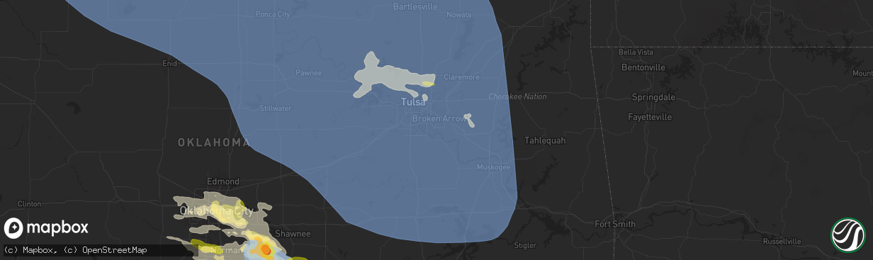 Hail map in Broken Arrow, OK on May 23, 2025