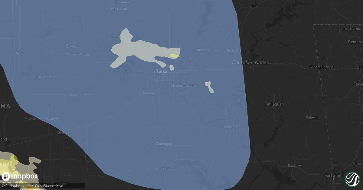 Hail map in Broken Arrow, OK on May 23, 2025