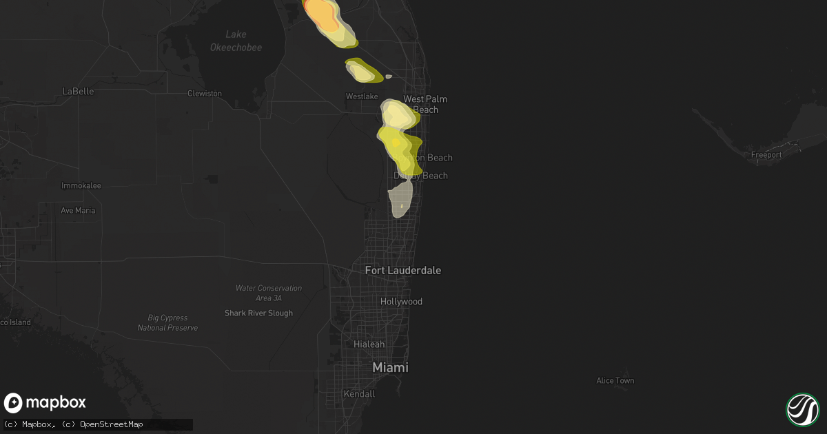 Hail map in Deerfield Beach, FL on May 23, 2025