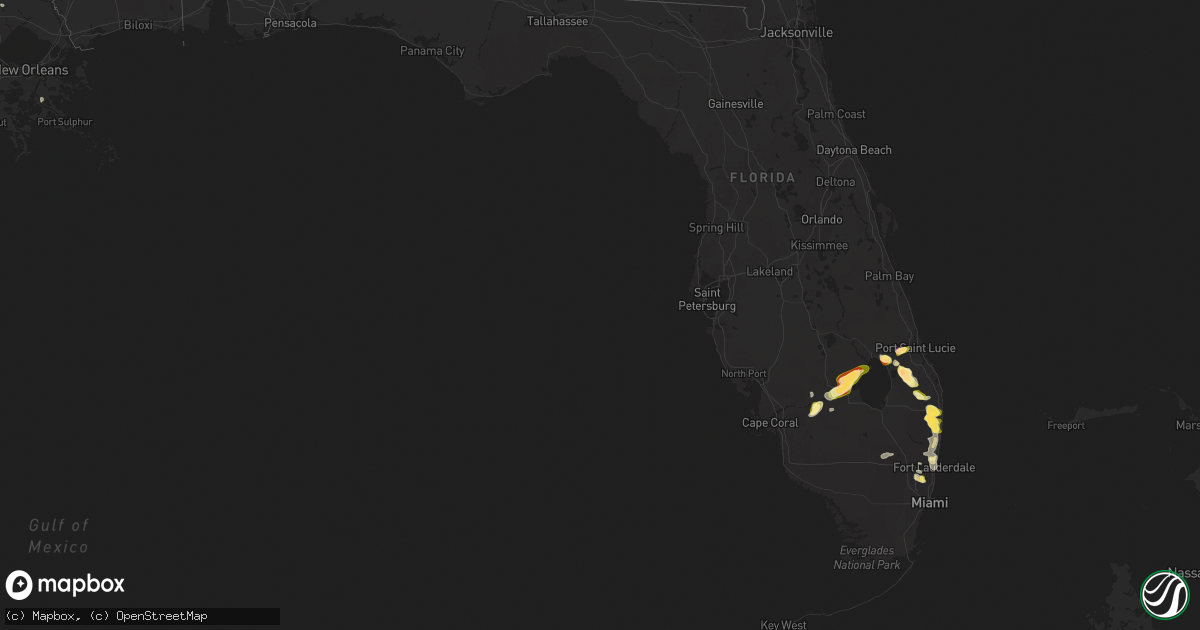 Hail map in Florida on May 23, 2025