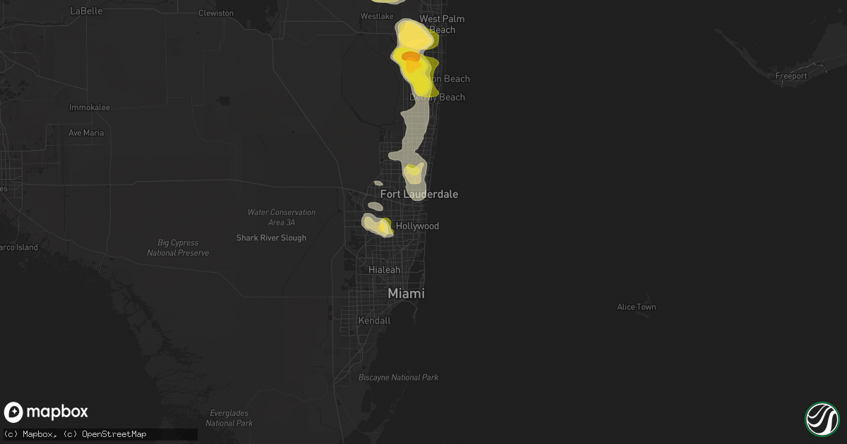 Hail map in Hollywood, FL on May 23, 2025