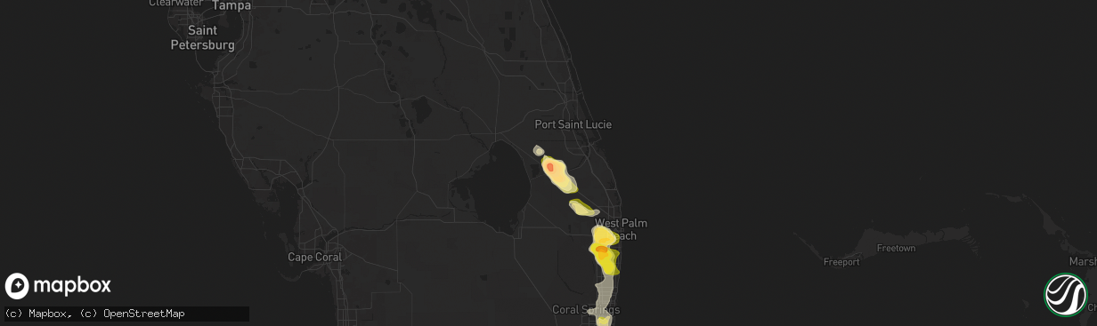 Hail map in Indiantown, FL on May 23, 2025