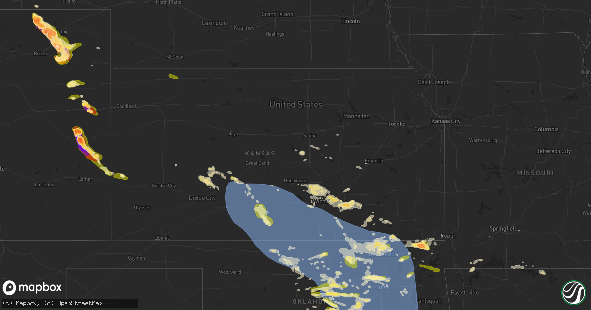 Hail map in Kansas on May 23, 2025