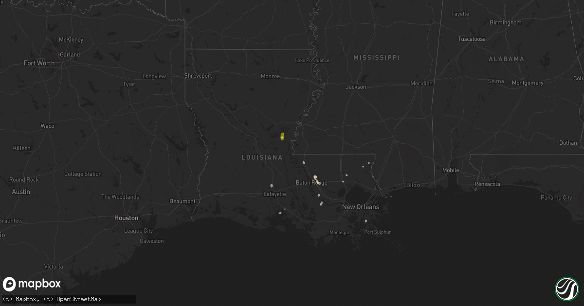Hail map in Louisiana on May 23, 2025