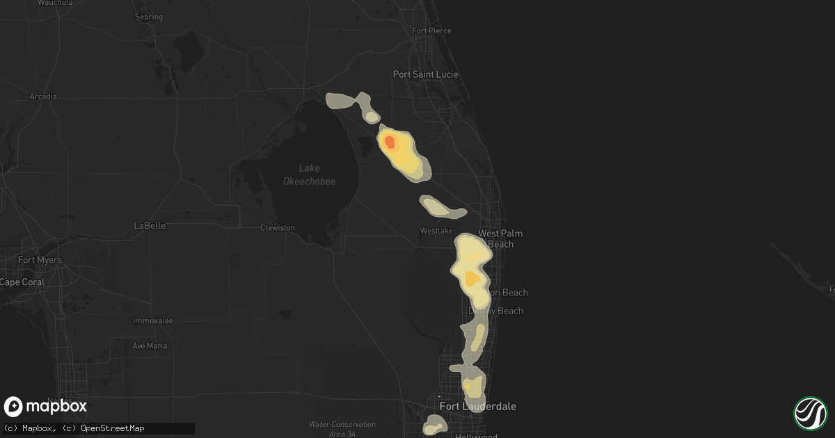 Hail map in Loxahatchee, FL on May 23, 2025