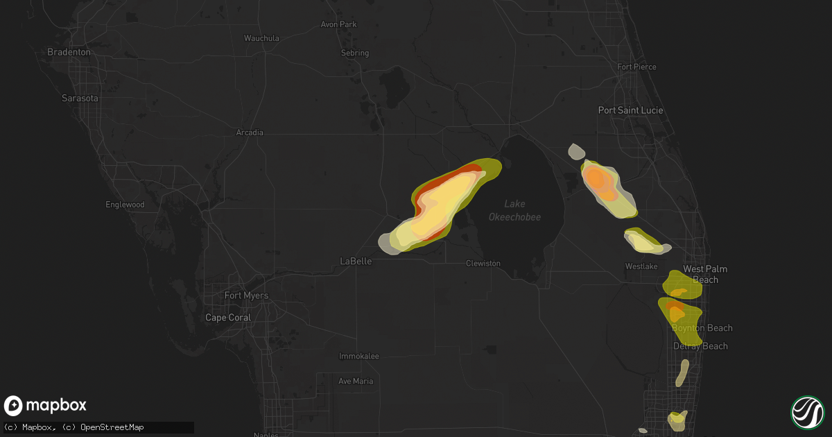 Hail map in Moore Haven, FL on May 23, 2025