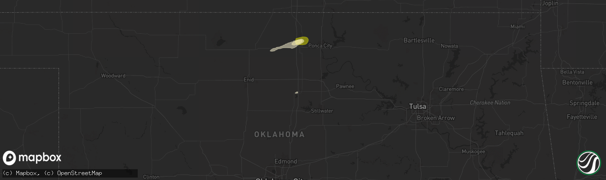 Hail map in Perry, OK on May 23, 2025