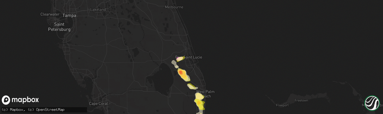 Hail map in Port Saint Lucie, FL on May 23, 2025