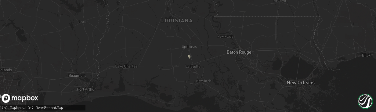 Hail map in Sunset, LA on May 23, 2025