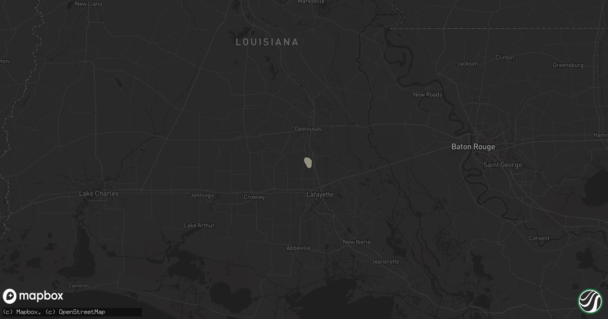 Hail map in Sunset, LA on May 23, 2025
