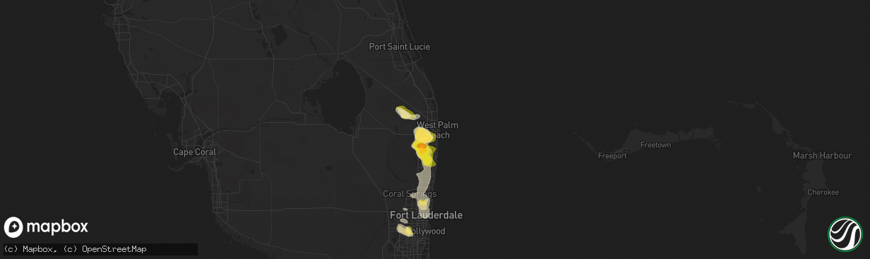 Hail map in West Palm Beach, FL on May 23, 2025