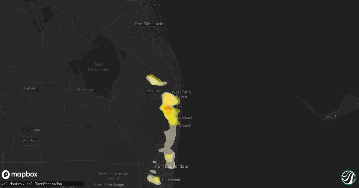 Hail map in West Palm Beach, FL on May 23, 2025