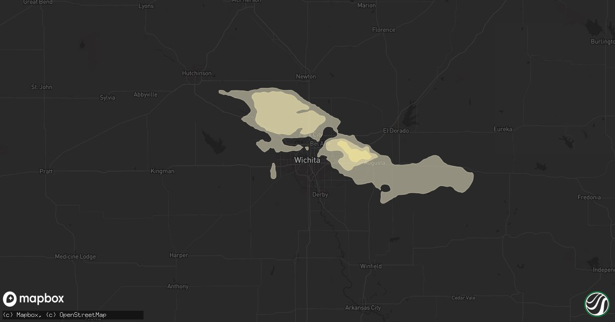 Hail map in Wichita, KS on May 23, 2025