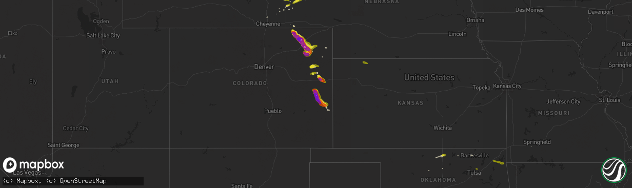 Hail map on May 23, 2025