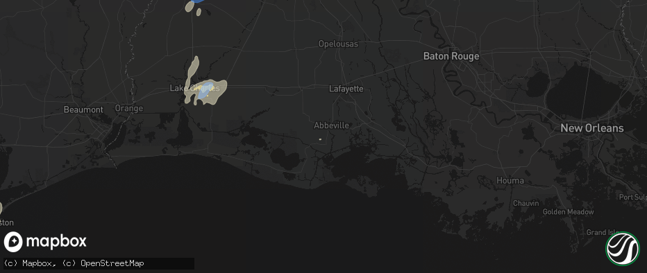Hail map in Abbeville, LA on May 23, 2026