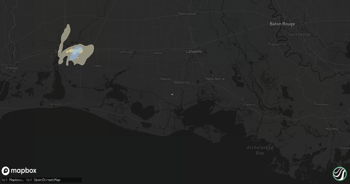 Hail map in Abbeville, LA on May 23, 2026