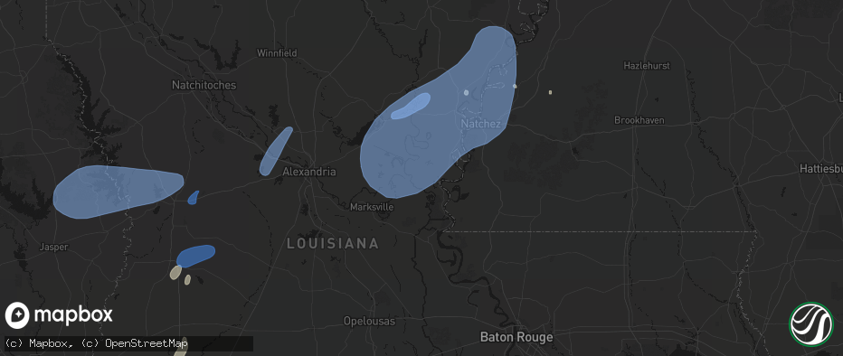 Hail map in Acme, LA on May 23, 2026