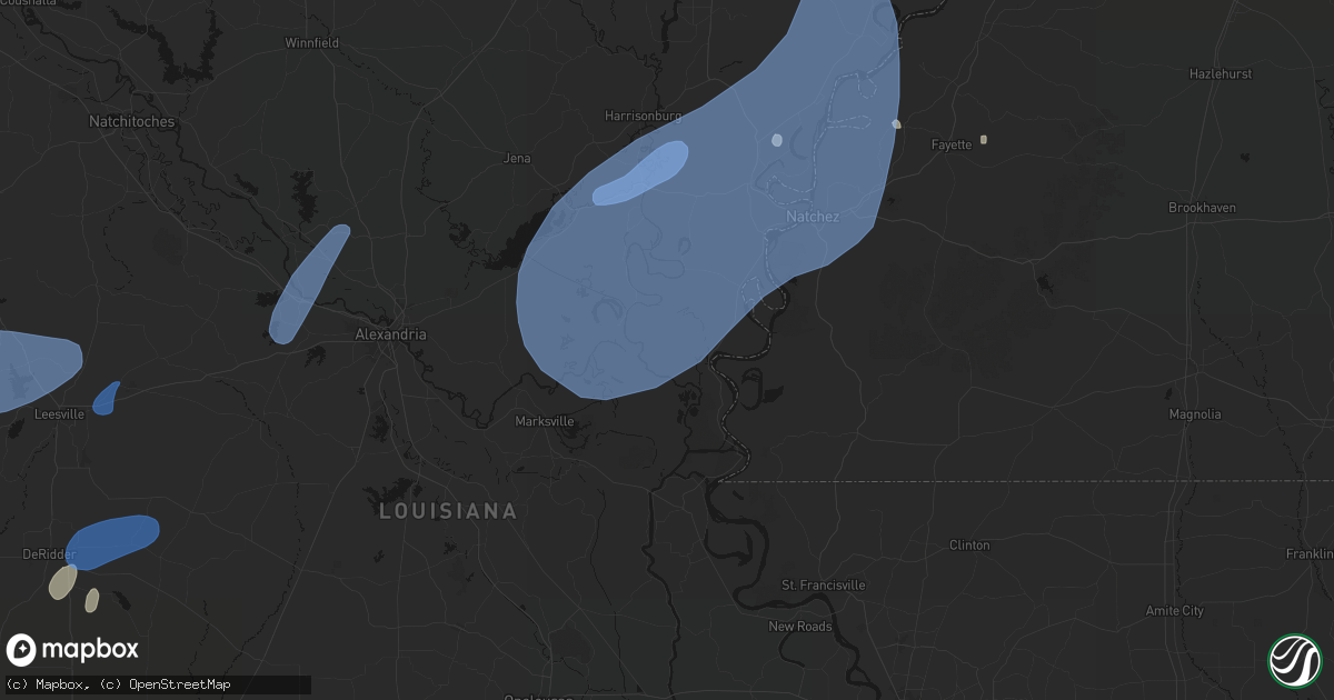 Hail map in Acme, LA on May 23, 2026
