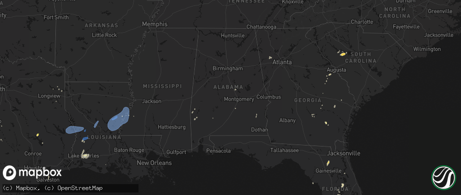 Hail map in Alabama on May 23, 2026