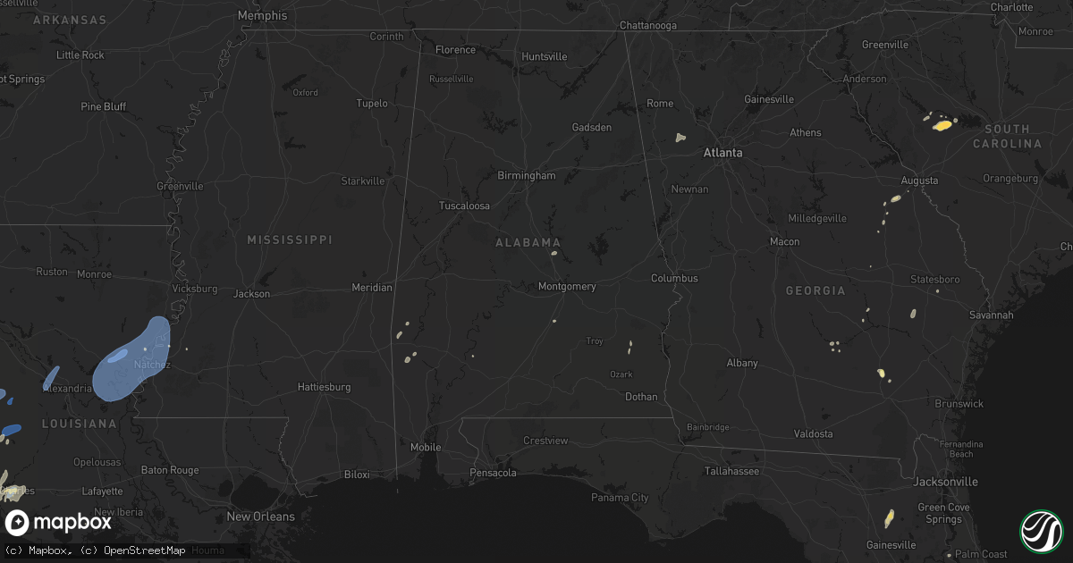 Hail map in Alabama on May 23, 2026