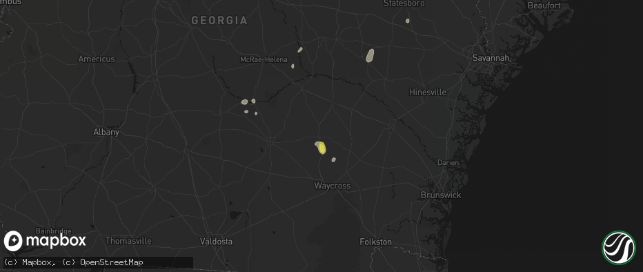 Hail map in Alma, GA on May 23, 2026