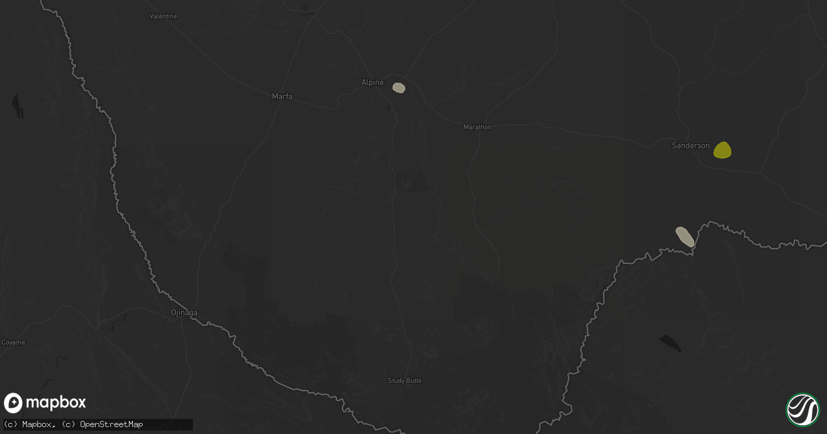 Hail map in Alpine, TX on May 23, 2026