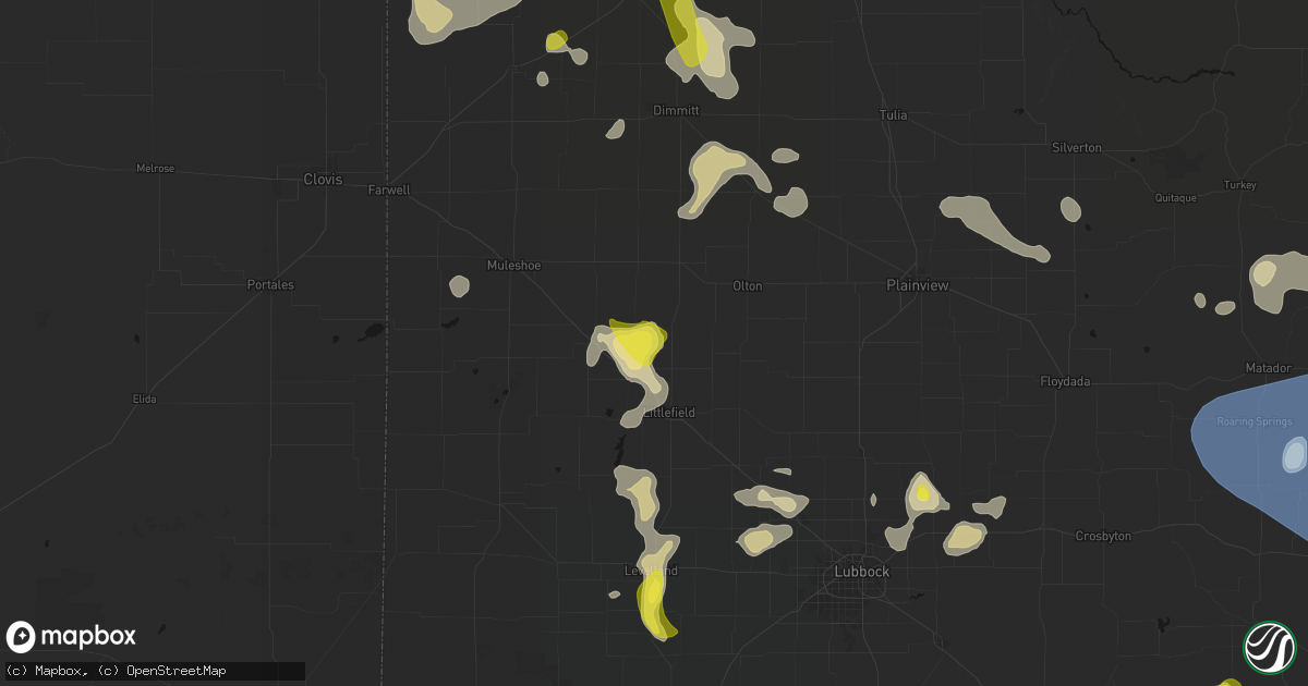 Hail map in Amherst, TX on May 23, 2026