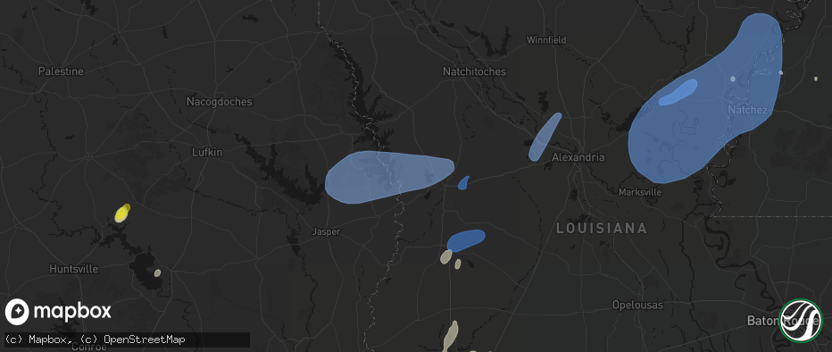 Hail map in Anacoco, LA on May 23, 2026