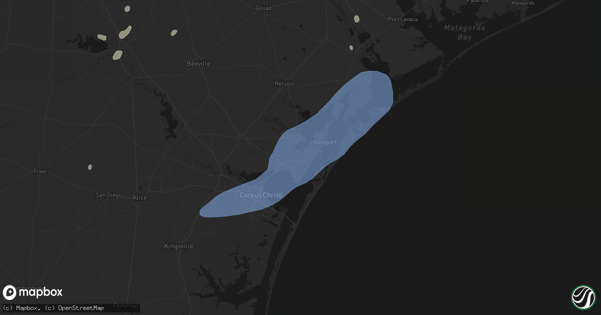 Hail map in Aransas Pass, TX on May 23, 2026