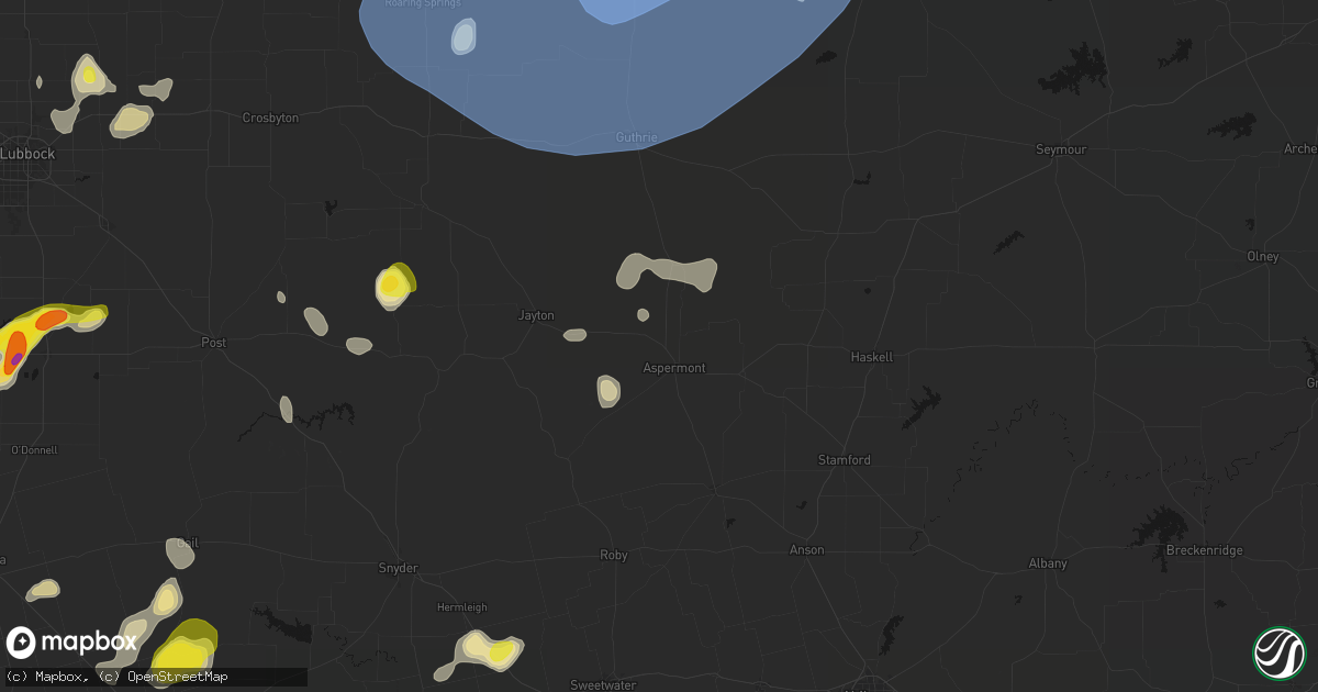 Hail map in Aspermont, TX on May 23, 2026