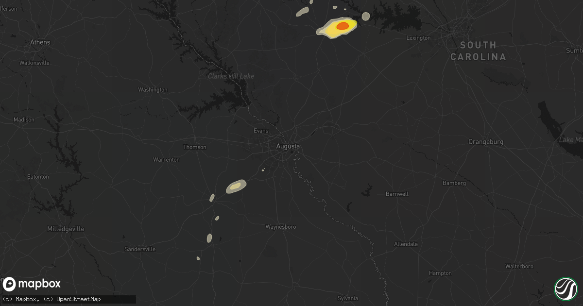 Hail map in Augusta, GA on May 23, 2026