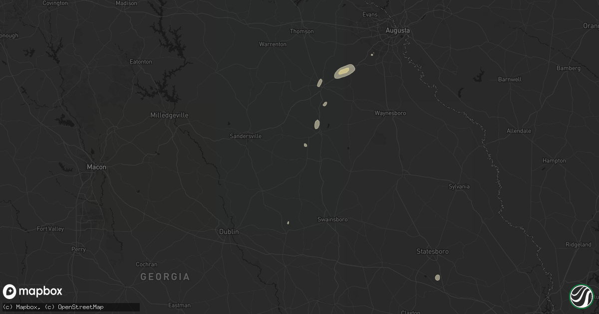 Hail map in Bartow, GA on May 23, 2026