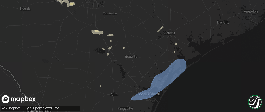 Hail map in Beeville, TX on May 23, 2026