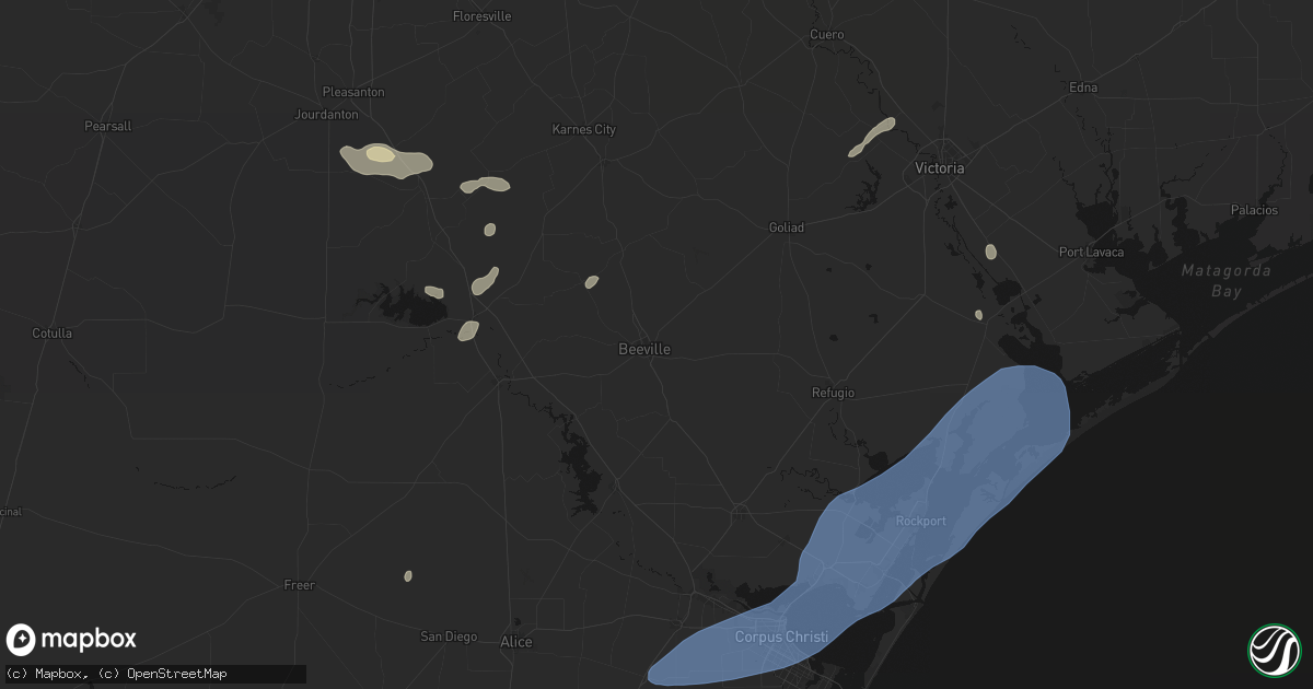 Hail map in Beeville, TX on May 23, 2026
