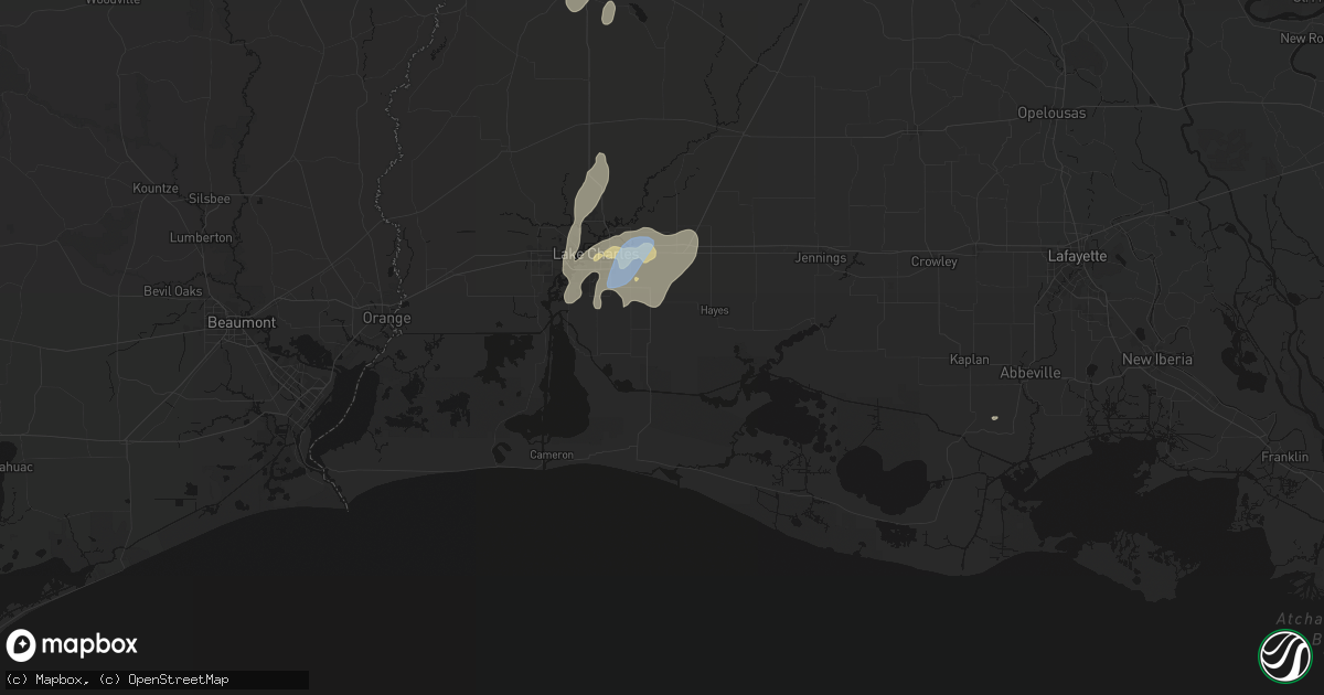 Hail map in Bell City, LA on May 23, 2026