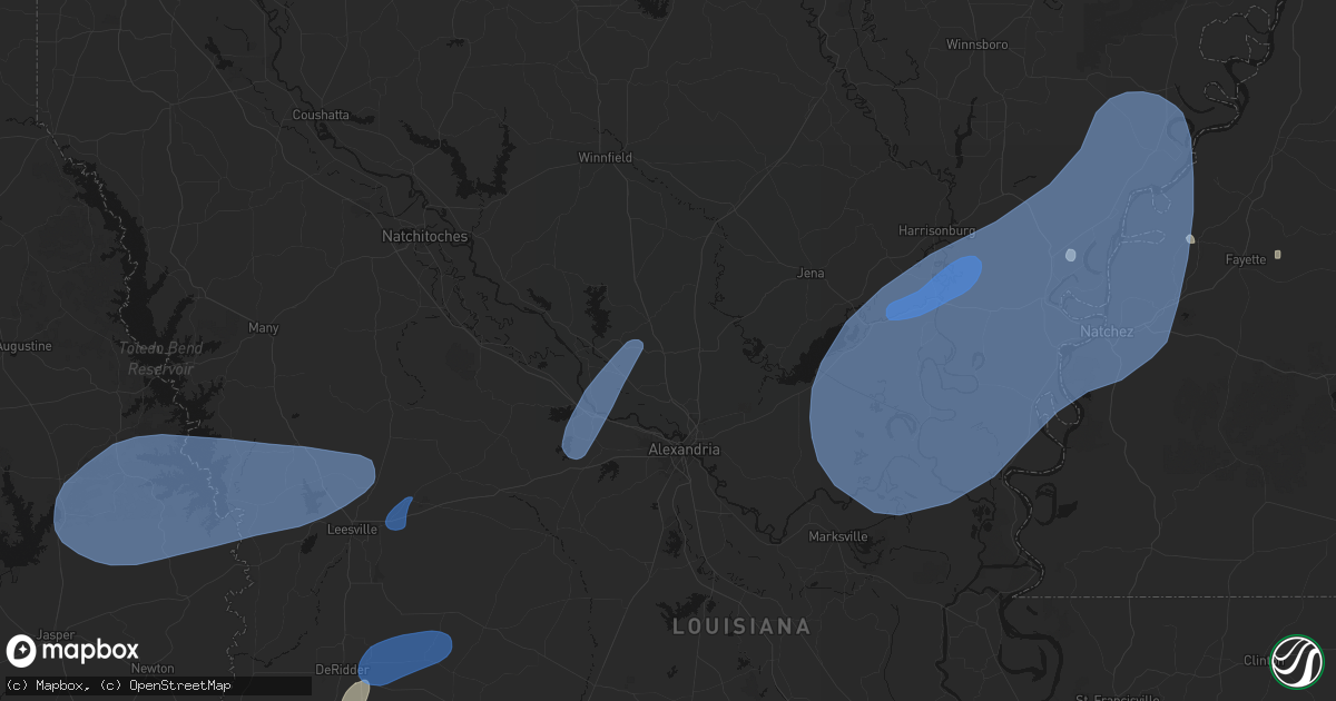Hail map in Bentley, LA on May 23, 2026