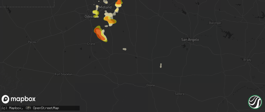 Hail map in Big Lake, TX on May 23, 2026