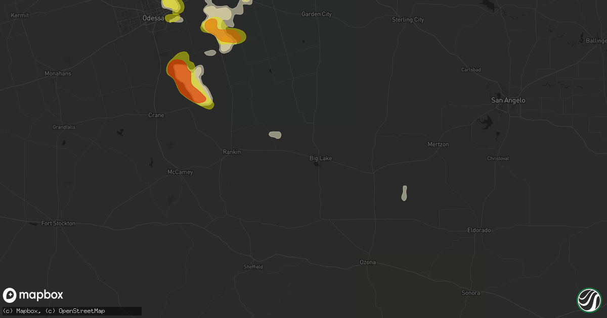 Hail map in Big Lake, TX on May 23, 2026