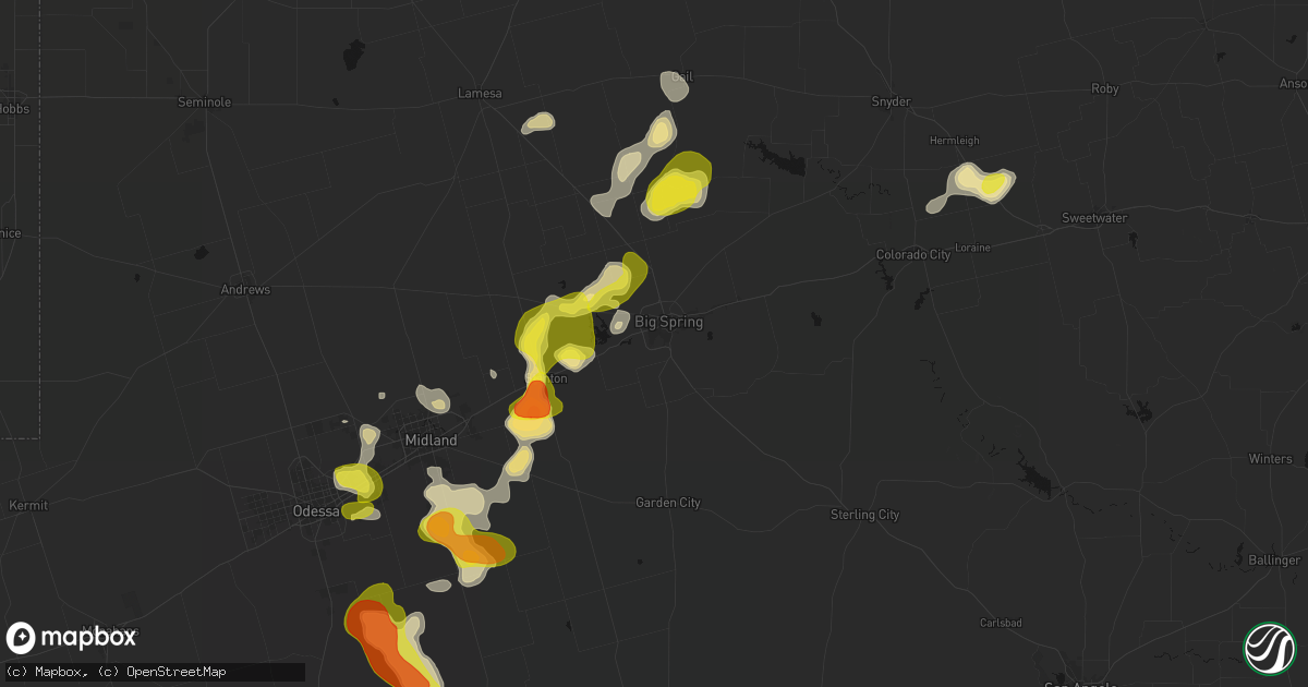 Hail map in Big Spring, TX on May 23, 2026