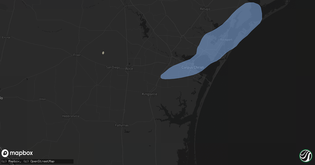 Hail map in Bishop, TX on May 23, 2026