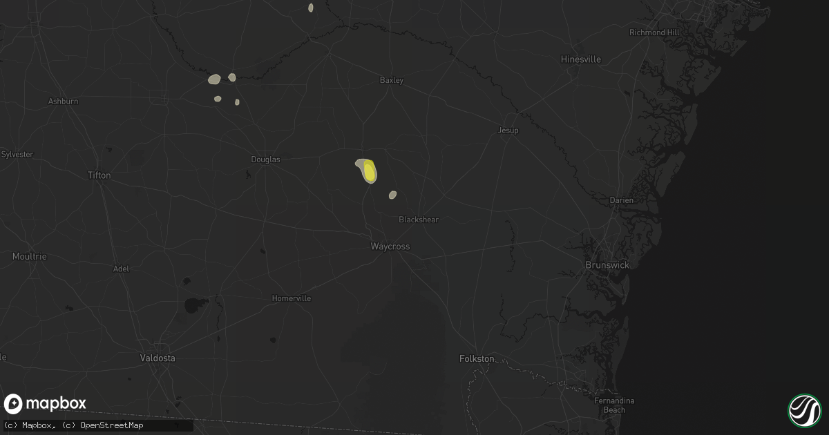 Hail map in Blackshear, GA on May 23, 2026