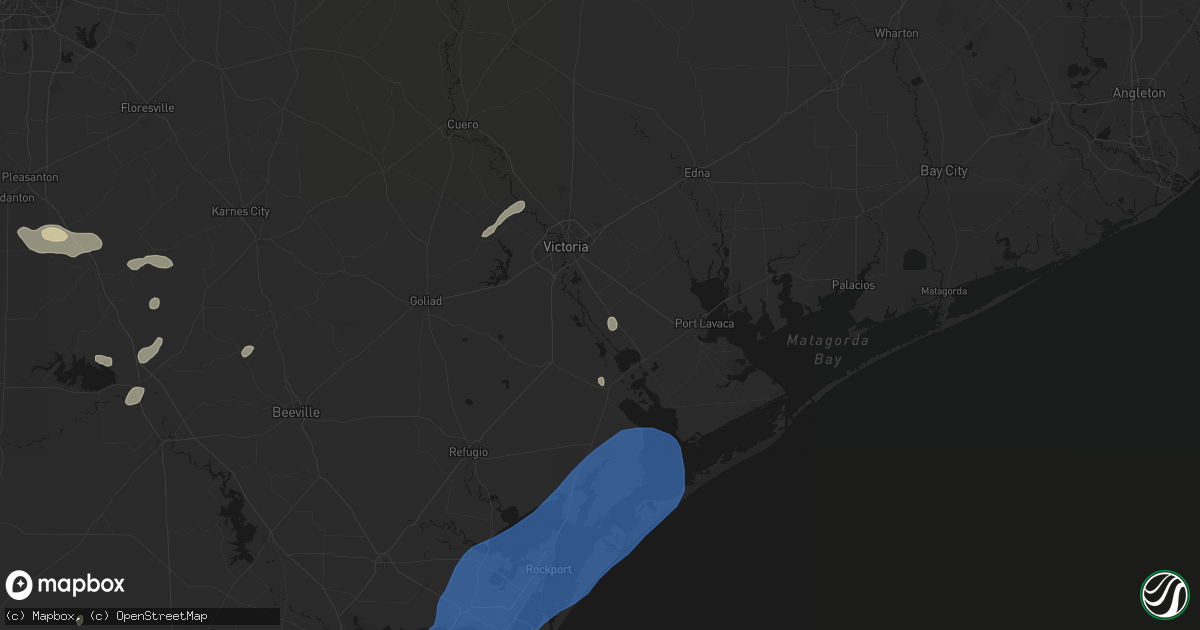 Hail map in Bloomington, TX on May 23, 2026